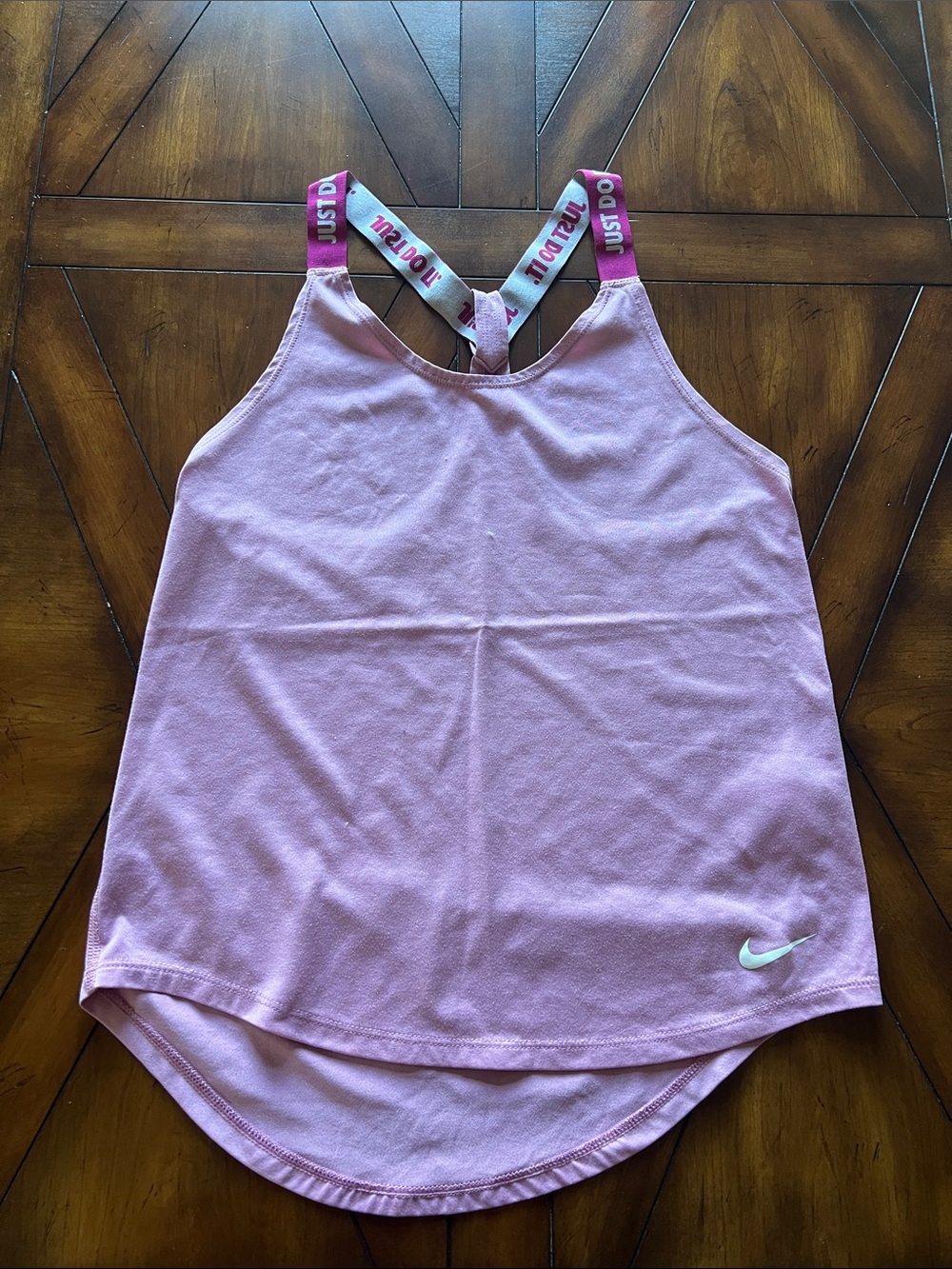 Nike Light Pink mauve Racerback Tank with White Swoosh